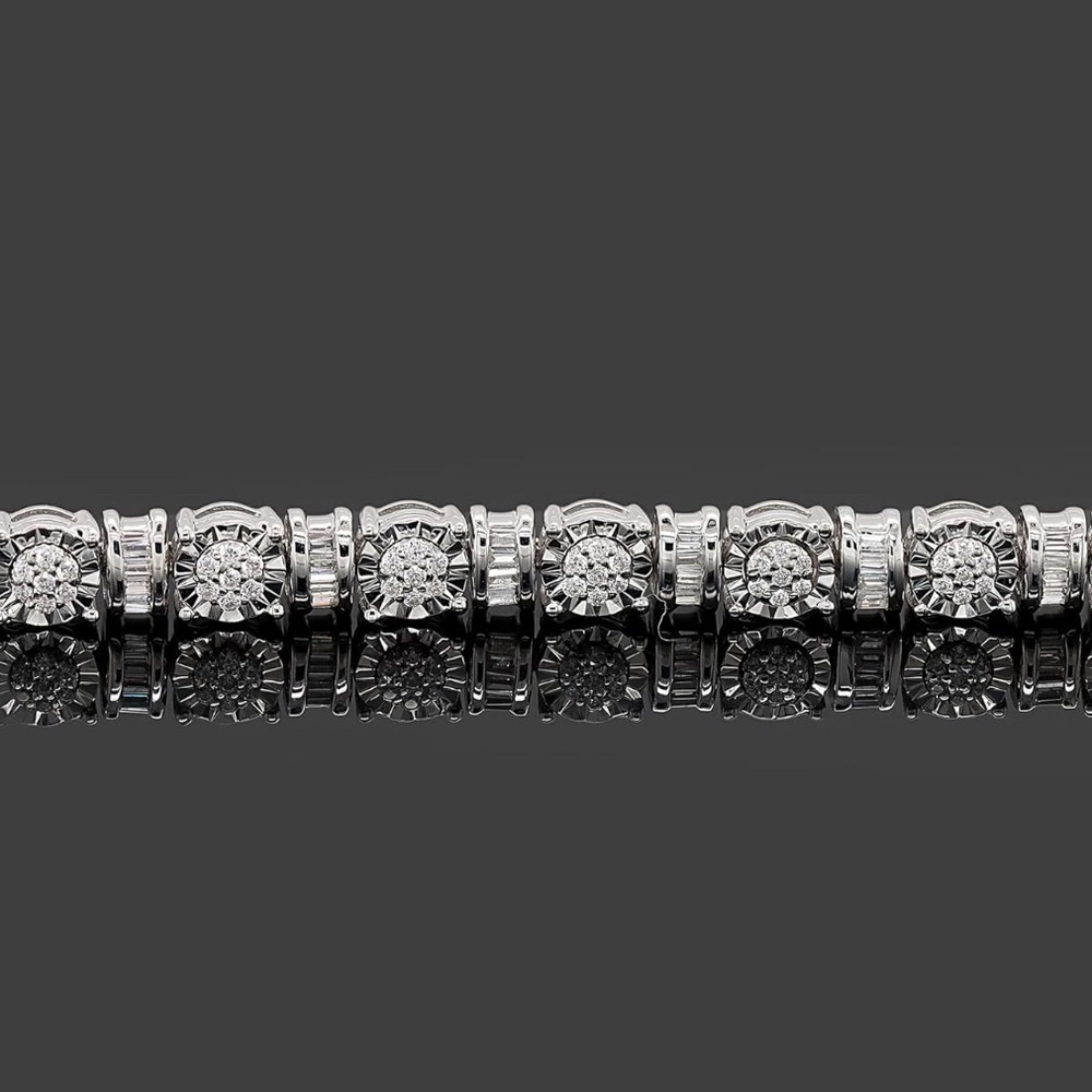 0.50 CT Natural Diamond Bolo Bracelet 925 Sterling Silver Adjustable - Picture 3 of 6